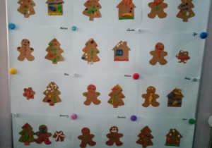 Prace plastyczne dzieci - ozdobione pierniczki