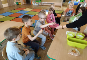 Dzieci oglądają nasiona
