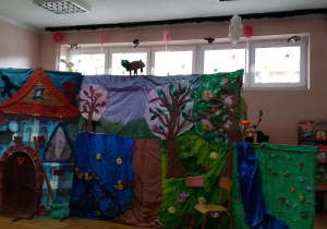 Spektakl teatralny pt. „Zaczarowane kalosze”.