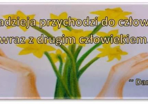 Plakat z mottem.