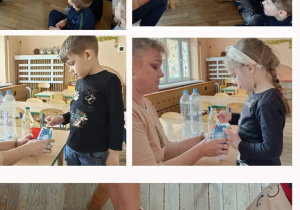 Dzieci napełniają balony sodą.