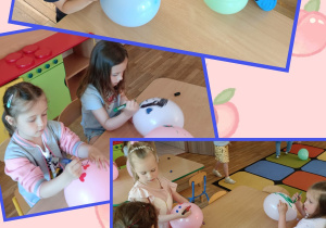 Dzieci kolorują markerami balony