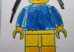 Lego- ludzik- praca plastyczna wykonana przez dziecko z gr. V