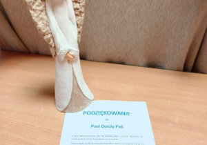 Statuetka Anioła i podziękowania