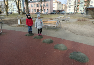 Dzieci bawiące się na placu zabaw