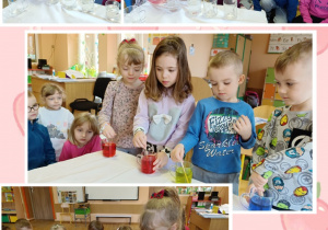 Dzieci tworzą eksperyment - Wędrujące kolory.