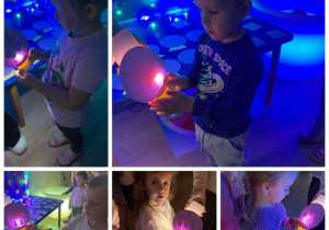 Dzieci wróżące sobie - obrazkami i latarką